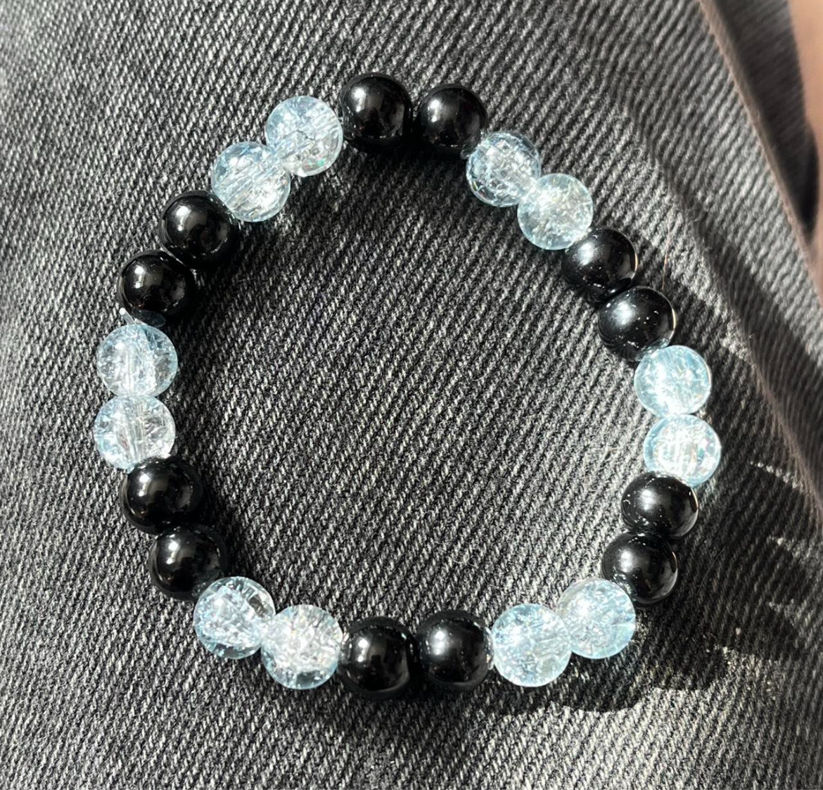 Black and white clear bracelet