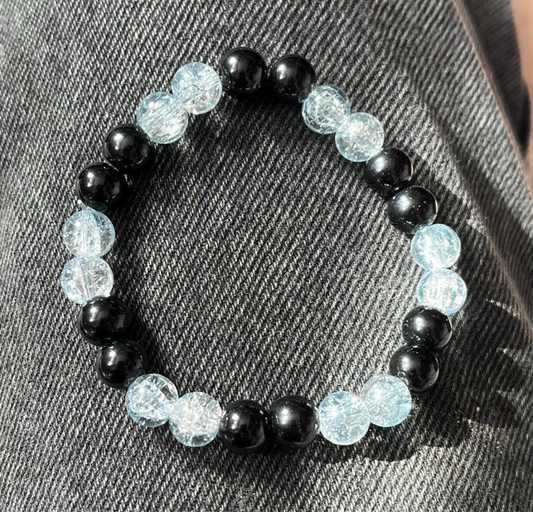 Black and white clear bracelet