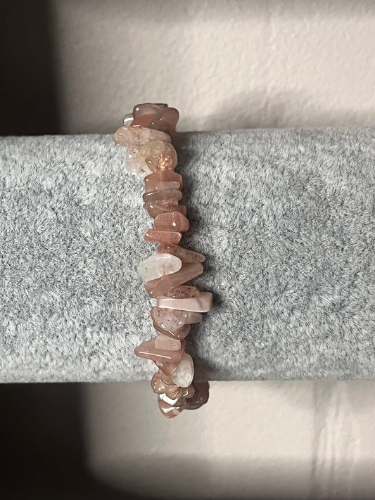 Sandstone and quarts crystal bracelet
