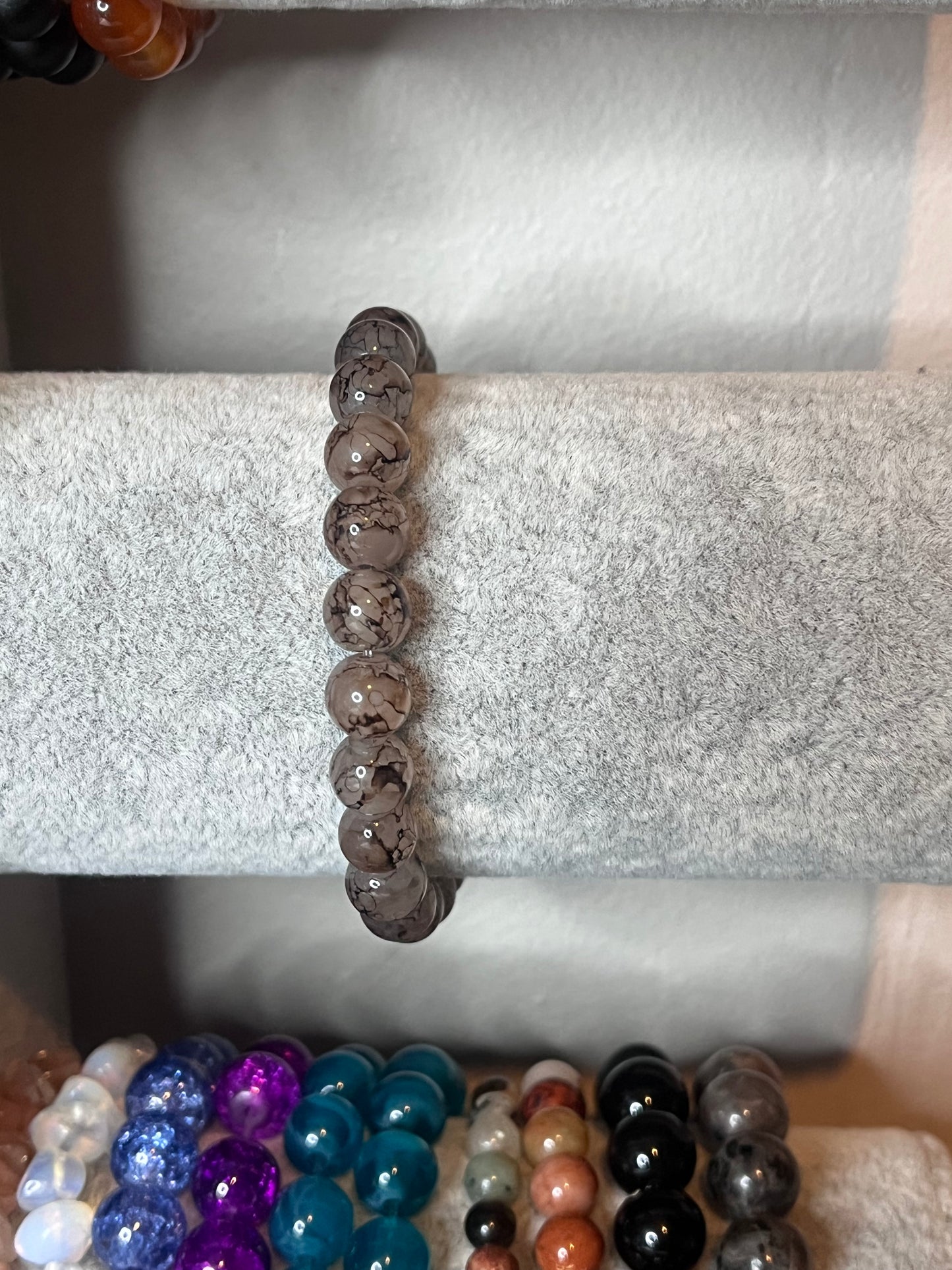 Crackle glass bracelet
