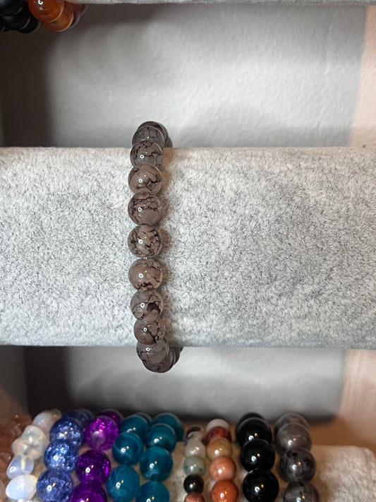 Crackle glass bracelet