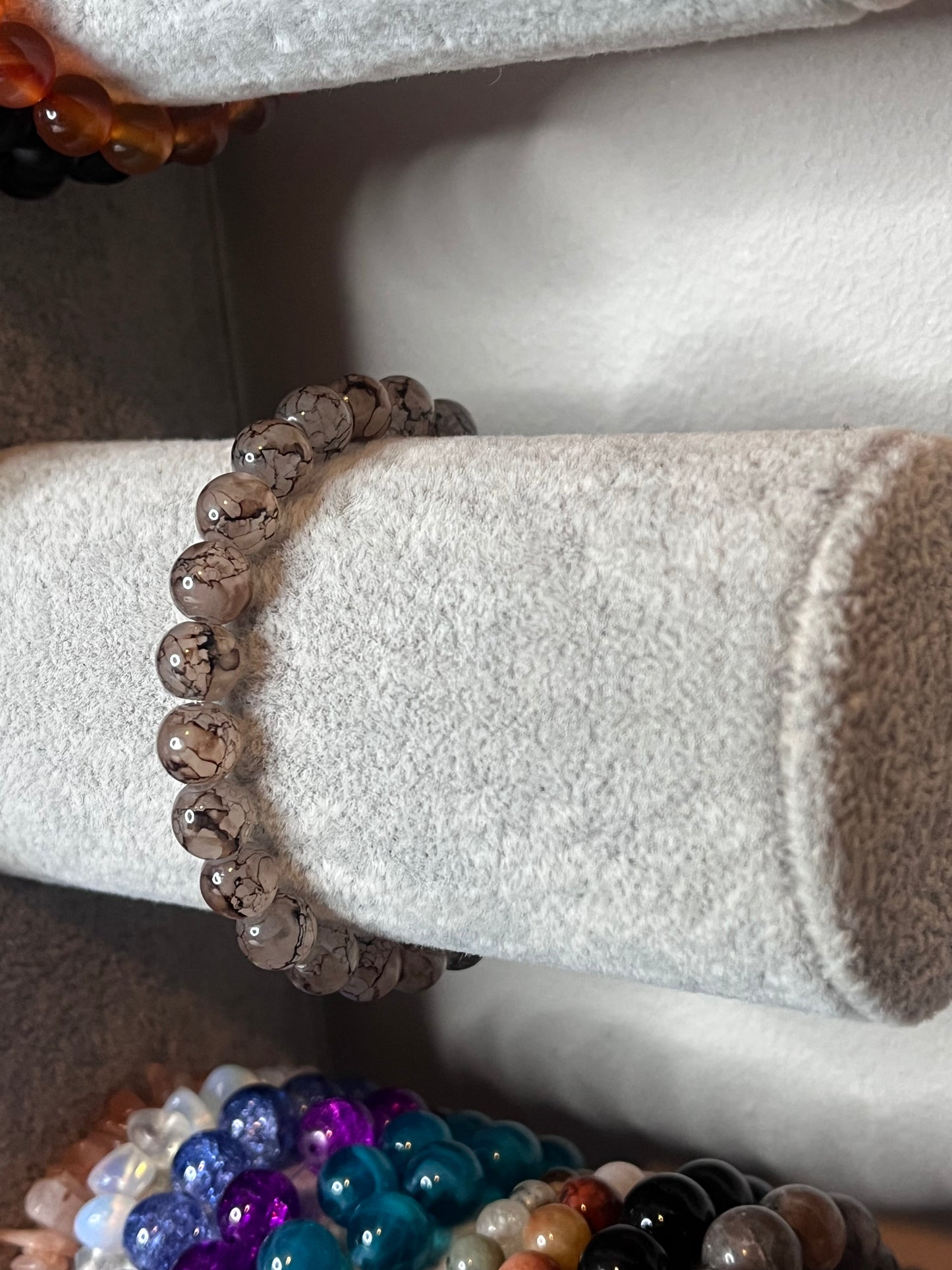 Crackle glass bracelet