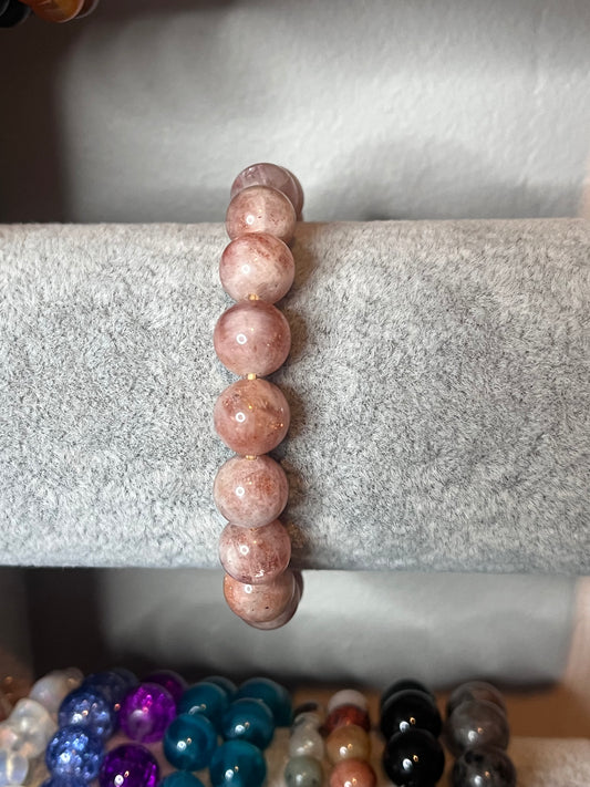 Strawberry quartz crystal bracelet