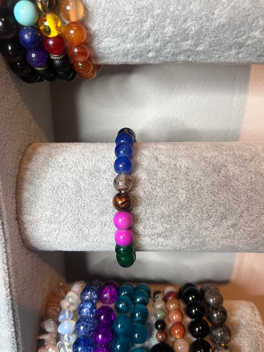 Multi coloured crystal bracelet